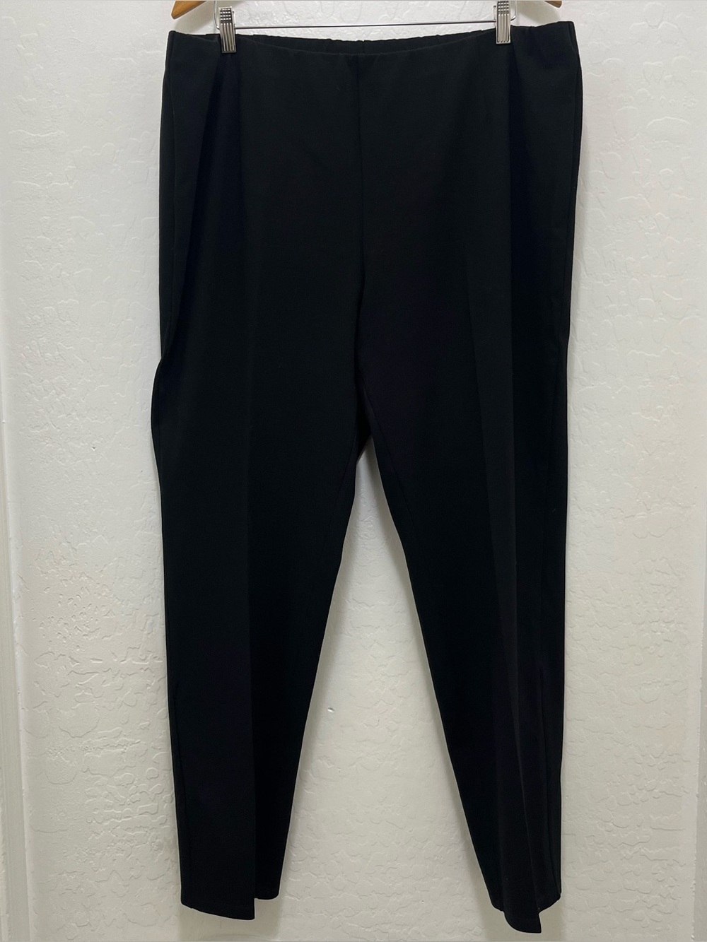 Eileen Fisher Women 3X Black Viscose Stretch Ponte Pants Full Length